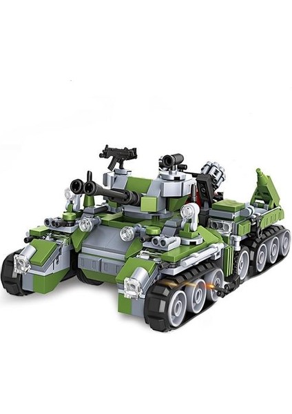 4 In 1 Askeri Serisi Tank Zırhlı Araç Paraşüt Aksesuarları Dıy Modeli Yapı Taşları Tuğla Oyuncaklar Hediyeler | Bloklar