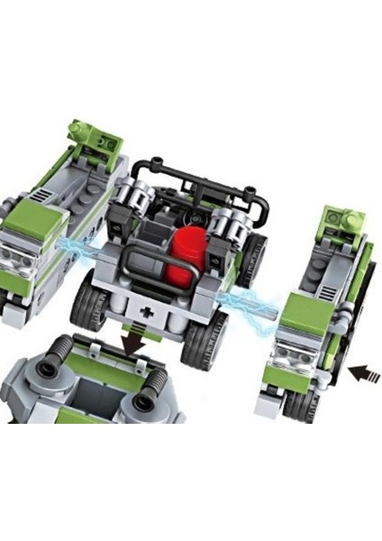 4 In 1 Askeri Serisi Tank Zırhlı Araç Paraşüt Aksesuarları Dıy Modeli Yapı Taşları Tuğla Oyuncaklar Hediyeler | Bloklar