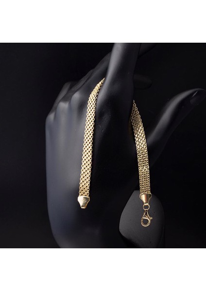 8 mm Enli 14 Ayar Altın Zincir Bileklik fiyatları