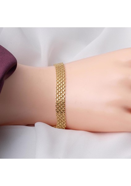 8 mm Enli 14 Ayar Altın Zincir Bileklik modelleri