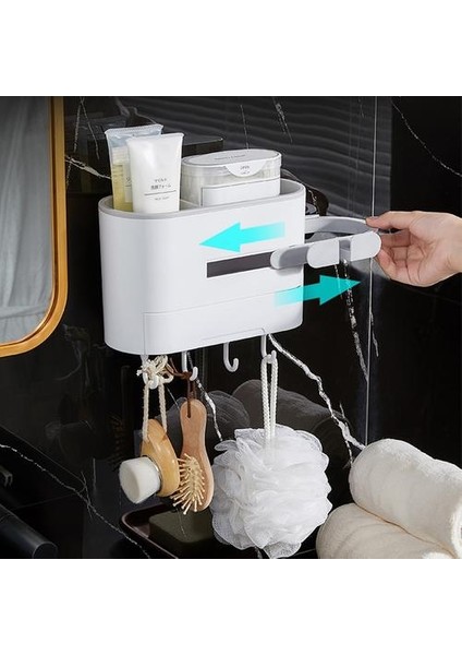 Duvar Montajı Saç Kurutma Makinesi Tutucu Raf Banyo Depolama Raf Makyaj Organizatör Plastik Saç Kurutma Makinesi Tutucu Raf Banyo Aksesuarları | Depolama Rafları ve raflar modelleri
