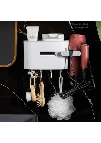 Duvar Montajı Saç Kurutma Makinesi Tutucu Raf Banyo Depolama Raf Makyaj Organizatör Plastik Saç Kurutma Makinesi Tutucu Raf Banyo Aksesuarları | Depolama Rafları ve raflar fırsatları