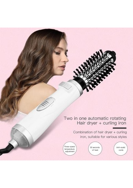 2 In 1 Auto Sıcak Hava Fırçası Saç Bigudi 30 S Isıtmalı Saç Kurutma Makinesi Tarak Anti Haşlanma Saç Şekillendirici Aracı ile 2 Değiştirilebilir Fırçalar 1000 W | Saç Kurutma Makineleri