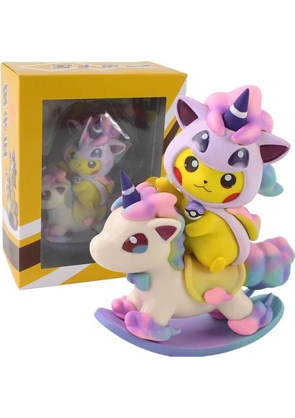 12 cm Anime Pokemon Pikachu ile Unicorn Pvc Figure Model Oyuncaklar Bebek | Aksiyon Figürleri