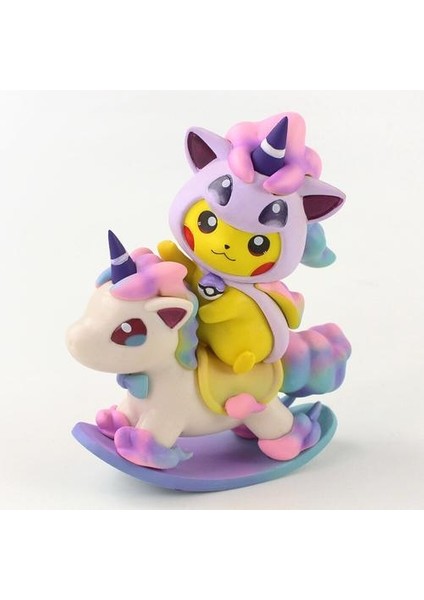 12 cm Anime Pokemon Pikachu ile Unicorn Pvc Figure Model Oyuncaklar Bebek | Aksiyon Figürleri