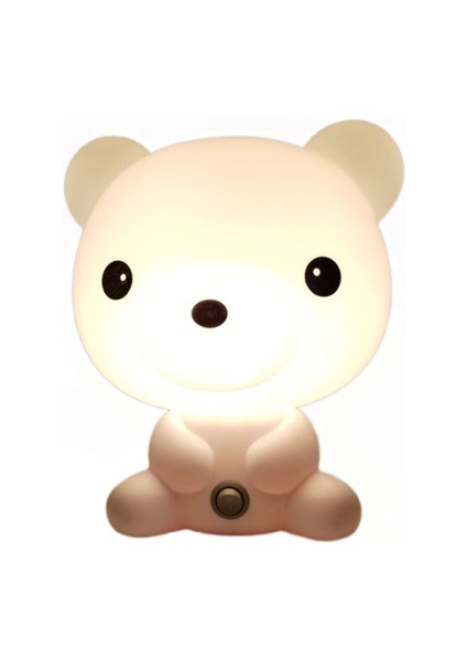 Karikatür Gece Lambası Sevimli Panda Ayı Masa Masası Lambası LED Çocuk Bebek Hediyeler Yatak Odası Başucu Için Uyku Lambası Uyku Lambası Aydınlatma | Gece Işıkları (Yuvarlak Fiş)