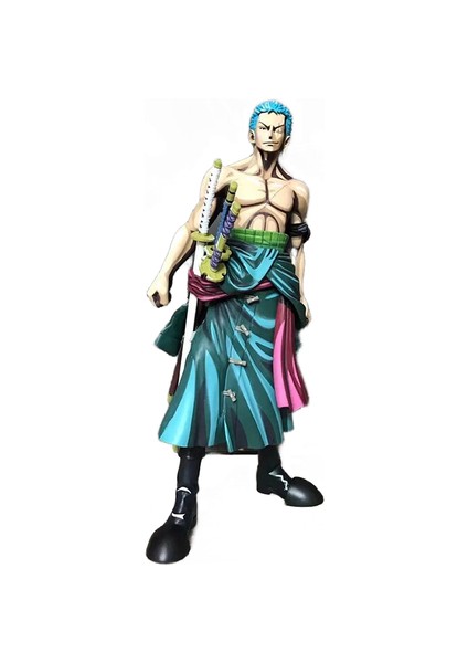 25 cm Tek Parça Comic Renk Roronoa Zoro Anime Figure Pvc Hasır Şapka Korsanlar Koleksiyon Model Bebekler Oyuncaklar Hediyeler | Aksiyon Figürleri