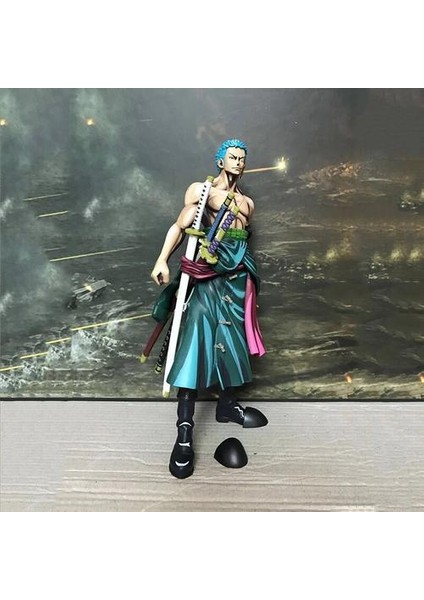 25 cm Tek Parça Comic Renk Roronoa Zoro Anime Figure Pvc Hasır Şapka Korsanlar Koleksiyon Model Bebekler Oyuncaklar Hediyeler | Aksiyon Figürleri