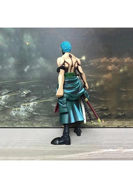 25 cm Tek Parça Comic Renk Roronoa Zoro Anime Figure Pvc Hasır Şapka Korsanlar Koleksiyon Model Bebekler Oyuncaklar Hediyeler | Aksiyon Figürleri