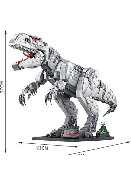 Film Jurassic Dinosaur Dünya Hayvanat Bahçesi Moc Tyrannosaurus Rex Model 2108 Adet Yapı Taşları Çocuk Oyuncak Hediye Küçük Tuğla |