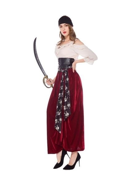Somali Korsan Cosplay Cadılar Bayramı Kostümleri Kadın Yetişkinler Için Medaidal Circus Performans Elbise Cosplay Rol Oyun Parti Karnaval | Tatil Kostümleri (Kırmızı) fiyatları