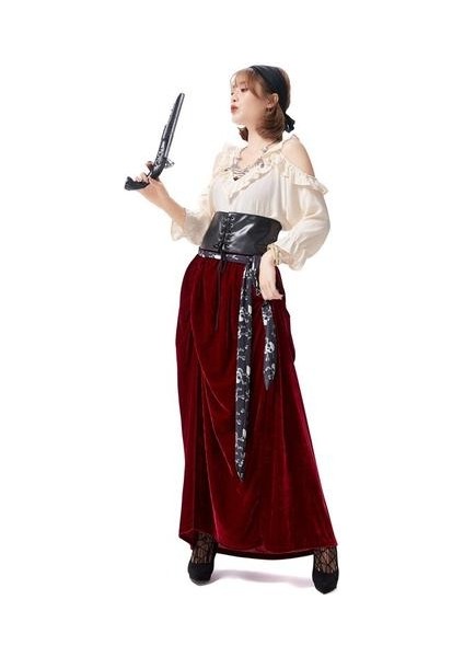 Somali Korsan Cosplay Cadılar Bayramı Kostümleri Kadın Yetişkinler Için Medaidal Circus Performans Elbise Cosplay Rol Oyun Parti Karnaval | Tatil Kostümleri (Kırmızı) fırsatları