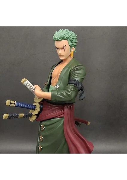 Tek Parça Büyük Figür 3D2Y Üç Strok Kılıçcılık Roronoa Zoro Hasır Şapka Korsanlar Anime Pvc Model Oyuncaklar Hediye Gk | Aksiyon Figürleri (Yeşil)