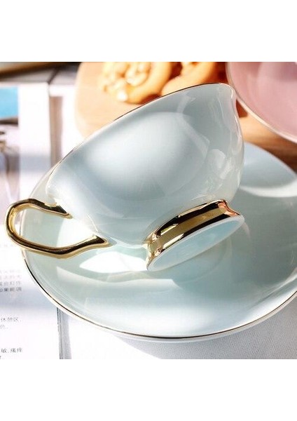 Lüks Seramik Kahve Fincanı Seti Porselen Avrupa Kullanımlık Sevimli Çevre Dostu Seyahat Kupası ve Tabağı Seyahat Tazas Drinkware 50 | Teacup tabak Setleri