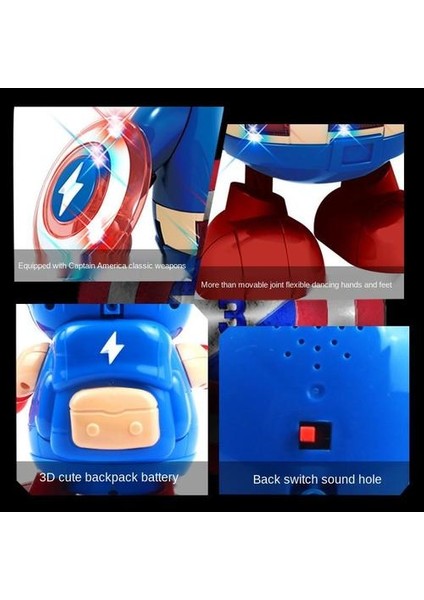 Marvel Avengers Kahraman Şekil Modeli Demir Adam, Örümcek Adam, Hulk Elektrikli Ses Işık Müzik Dans Robot Çocuk Souptoys Hediyeler | Aksiyon Figürleri(Yurt Dışından)
