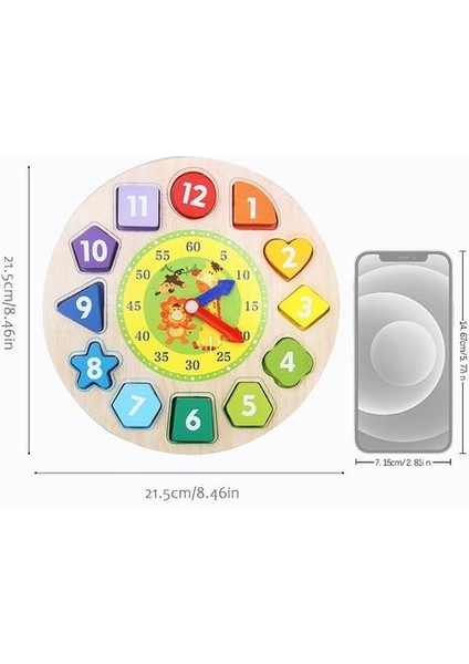 Sarımsak Oyuncaklar Ahşap Şekil Renkli Saat Yapboz Öğretim Zaman Sıralama Numarası Blokları Istifleme Erken Öğrenme Geliştirme # F | Renk ve şekil