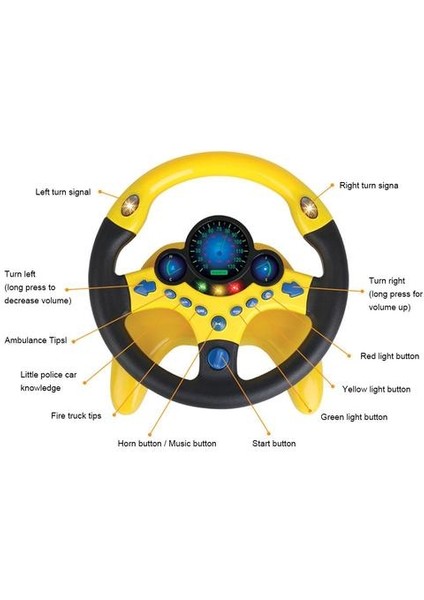Çocuklar Işık Çocuklu Direksiyon Tekerlekli Çocuk Müzikal Öğrenme Oyuncak Bebek Sürüş Tekerlek Komik Çocuk Oyuncak Çeşitli Sürüş Sesleri ile | Gürültü Makinesi