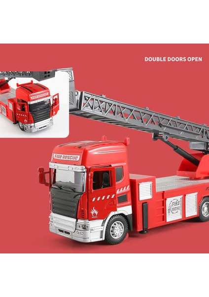 25 cm Yangın Kurtarma Kamyon Ses Işık Merdiven Vinç Oyuncaklar Alaşım Diecast Araç Eğitim Koleksiyon Oyuncak Araba Çocuk Çocuk Y183 | Diecasts oyuncak Araçlar