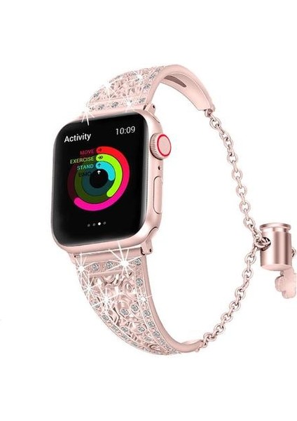Kadın / Kızlar Elmas Askısı Apple Watch Band Paslanmaz Çelik Kemer Watch Band Iwatch Band Correa | Bantlar Izle