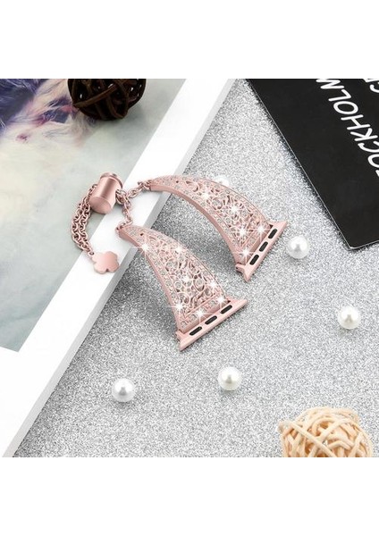 Kadın / Kızlar Elmas Askısı Apple Watch Band Paslanmaz Çelik Kemer Watch Band Iwatch Band Correa | Bantlar Izle modelleri
