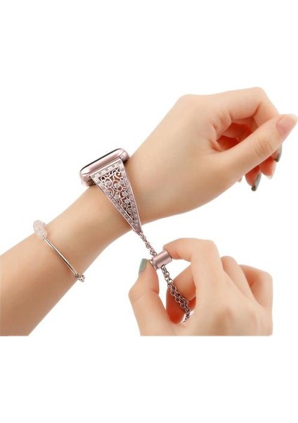 Kadın / Kızlar Elmas Askısı Apple Watch Band Paslanmaz Çelik Kemer Watch Band Iwatch Band Correa | Bantlar Izle fırsatları