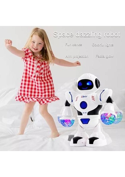 Uzay Göz Kamaştırıcı Müzik Robot Parlak Erkek Eğitici Oyuncaklar Elektronik Yürüyüş Dans Akıllı Alan Robot Çocuklar Müzik Robot Kız Oyuncaklar | Elektronik Evcil Hayvanlar modelleri