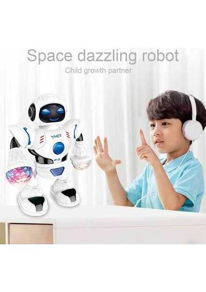 Uzay Göz Kamaştırıcı Müzik Robot Parlak Erkek Eğitici Oyuncaklar Elektronik Yürüyüş Dans Akıllı Alan Robot Çocuklar Müzik Robot Kız Oyuncaklar | Elektronik Evcil Hayvanlar fırsatları