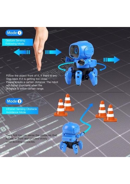 Akıllı Indüksiyon Robot Dıy Monte Elektrikli Elektrikli Gest Sensörü ile Robot Takip Etmek Engel Kaçınma Çocuklar Eğitici Oyuncaklar | Rc Robot