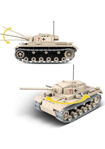 Dünya Savaşı 2 Alman Panzerkampfwagen Iıı Ağır Tank Askeri Ww2 Minifigs Askerler Silahlar Yapı Taşları Çocuklar Için Oyuncaklar | Bloklar (Yurt Dışından)