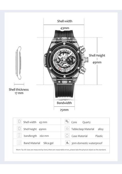 Şeffaf Moda Rahat Izle Adam 2021 Chronograph Plastik Kuvars Kadınlar Menşe Bilek Izle Erkek Relogio Masculino | Kuvars Saatler (Black2)