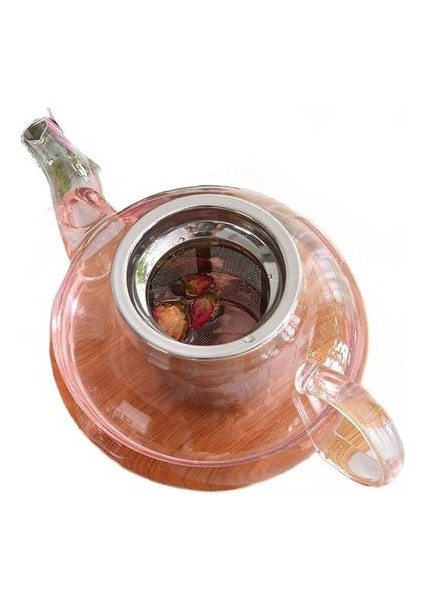 Şeffaf Cam Demlik Cam Çaydanlık Çay Paslanmaz Çelik Filtre Demlik Kapağı Modern Çay Potu Aracı Kettle Teaware 800ML | Çaydanlıklar