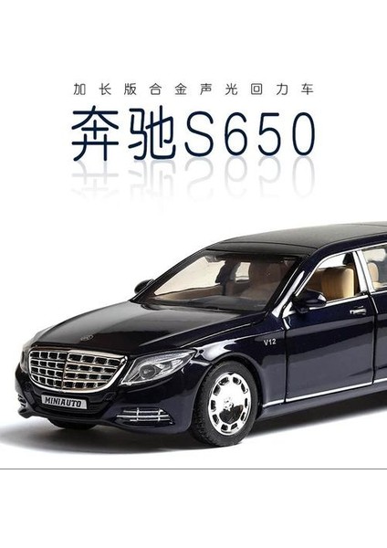 1:32 Oyuncak Araba Maybach S650 Genişletilmiş Baskı Metal Oyuncak Alaşımlı Araba Diecasts oyuncak Araçlar Araba Modeli Işık Ses Oyuncaklar Çocuklar Için | Diecasts oyuncak Araçlar