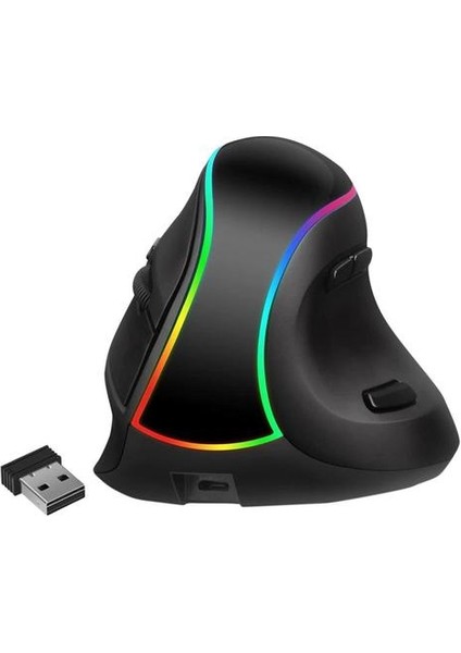 Dikey Kablosuz Fare, 2.4 Ghz Dpı 1200/1600/2400/3200 Ergonomik Kablosuz Şarj Edilebilir Fare Rgb Fare Dizüstü / Pc | Fareler