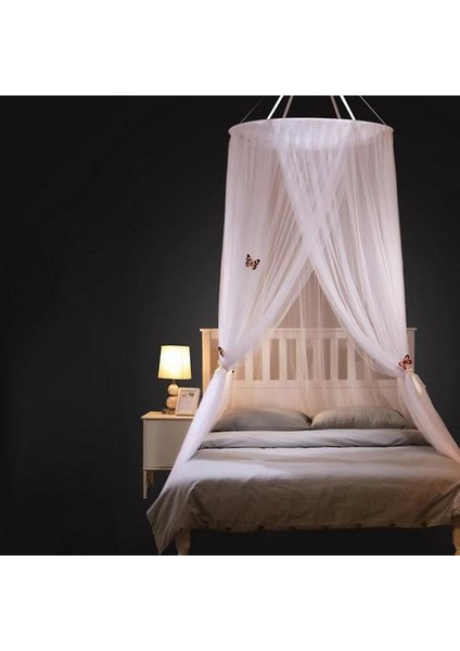 Homemiyn Lüks Sivrisinek Net Yatak Gölgelik, Hızlı Kolay Kurulum, Perde Netleştirme, Tek Kral Yataklı Yatak Gölgelik (Çapı 100CMXHIGH 280CM) (Yeşim)