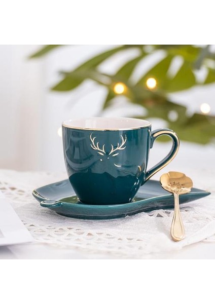 Yaratıcı Seramik Kahve Fincanı ve Tabağı Basit Nordic Teacup Firma Seti Avrupa Küçük Lüks Öğleden Sonra Çay Seti | Duvar Takımları Setleri