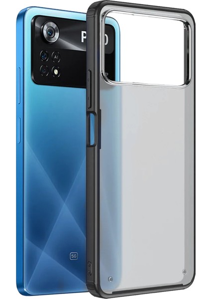 Xiaomi Poco X4 Pro 5g Luna Serisi Köşe Korumalı Sert Rubber Kılıf - Siyah