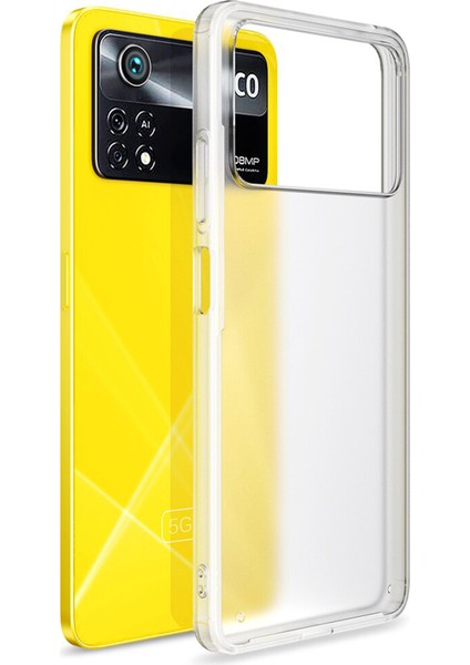 Xiaomi Poco X4 Pro 5g Luna Serisi Köşe Korumalı Sert Rubber Kılıf - Şeffaf