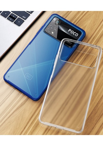 Xiaomi Poco X4 Pro 5g Luna Serisi Köşe Korumalı Sert Rubber Kılıf - Şeffaf