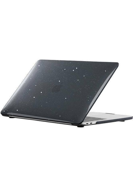 Macbook Pro 14 İNÇ A2442 - A2779 - A2992 - A2918 Kılıf Parlak Şeffaf Simli Hardcase Kapak