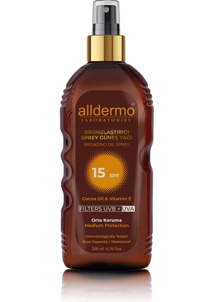 15 Spf Bronzlaştırıcı Sprey Güneş Yağı 200 ml