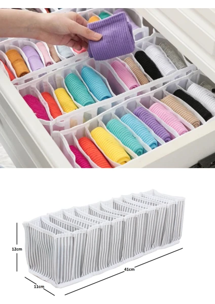 11 Gözlü Çekmece Içi Akordiyon Organizer - Small 11 x 41 x 12