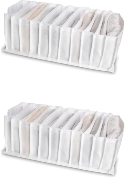 2 Adet - 11 Gözlü Çekmece Içi Düzenleyici Small Organizer 12 x 40 x 12