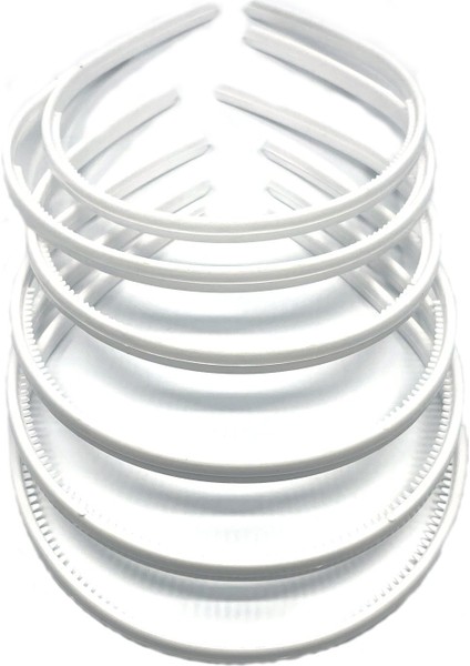 6 Adet Plastik Saç Tacı 8 mm Beyaz Renk