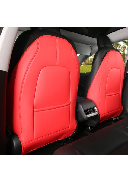2 Paket Tam Boyutlu Koltuk Geri Vuruş Koruyucu Tesla Için Uygun Model 3 Model Y Kırmızı modelleri