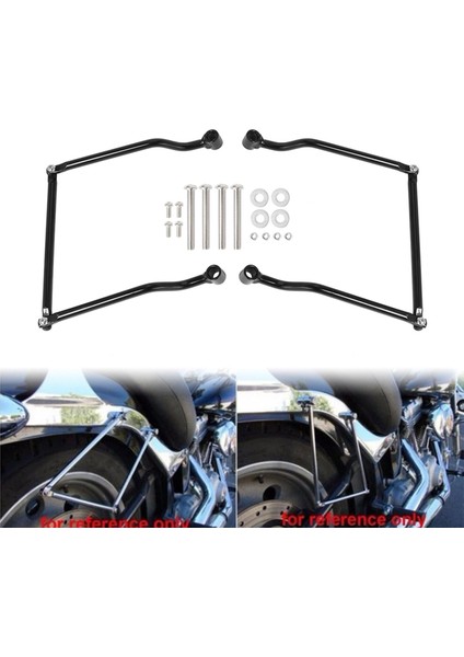 Motosiklet Eyer Çantası Desteklenen Yan Montaj Braketi Geniş Uygulama Siyah modelleri