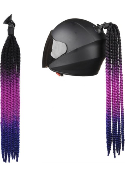 Kask Pigtails Punk Yeniden Kullanılabilir Kask Saç Kirli Örgüler Bisiklet Bisikleti Mor Mavi Için