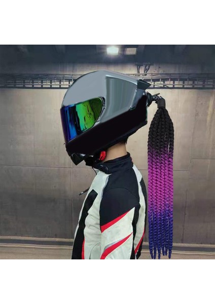 Kask Pigtails Punk Yeniden Kullanılabilir Kask Saç Kirli Örgüler Bisiklet Bisikleti Mor Mavi Için