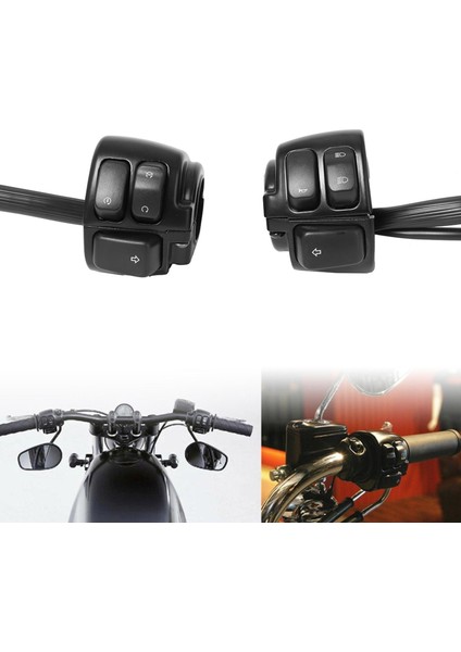 1 "25MM Motosiklet Gidon Anahtarı Kablo Demeti Harley Softail Black'e Uyuyor modelleri