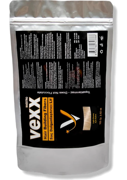 Vexx 100 gr Açık Kahve Hair Fiber Saç Tozu - Topaklanma Yapmaz