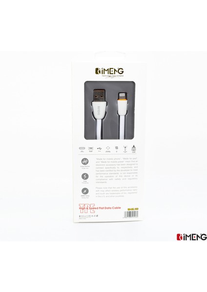 Imeng 3.1A Usba To Lightning Data ve Hızlı Şarj Kablosu ML109 Beyaz